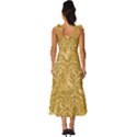 Damas Pattern Vector Texture Gold Ornament With Seamless Tie-Strap Tiered Midi Chiffon Dress View4