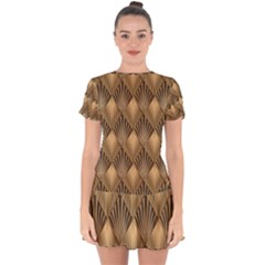 Brown Abstract Background Texture Pattern Seamless Drop Hem Mini Chiffon Dress by danenraven