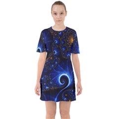 Abstract Design Art Pattern Wallpaper Shape Decoration Sixties Short Sleeve Mini Dress by danenraven