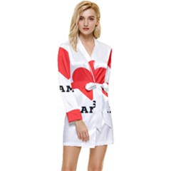 I Love Baci Long Sleeve Satin Robe by ilovewhateva