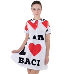 I Love Baci  Short Sleeve Shoulder Cut Out Dress  by ilovewhateva