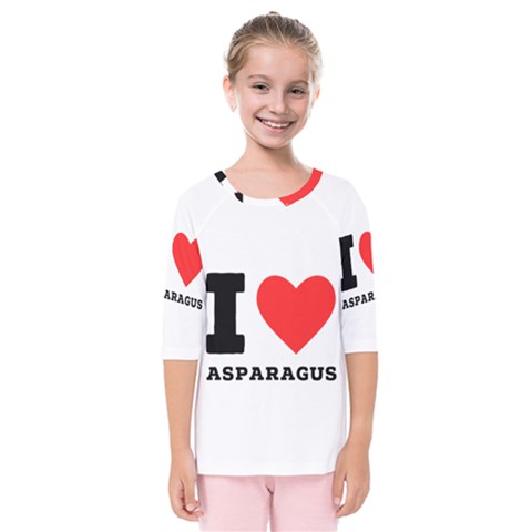 I Love Asparagus  Kids  Quarter Sleeve Raglan Tee by ilovewhateva