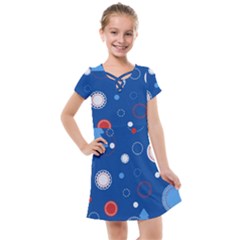 Christmas Pattern Tree Design Kids  Cross Web Dress by Cowasu