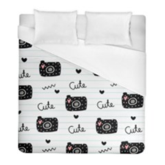 Cute Cameras Doodles Hand Drawn Duvet Cover (full/ Double Size) by Cowasu