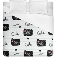 Cute Cameras Doodles Hand Drawn Duvet Cover (king Size) by Cowasu