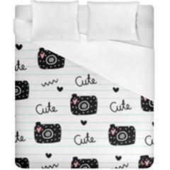 Cute Cameras Doodles Hand Drawn Duvet Cover (california King Size) by Cowasu