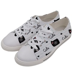 Cute Cameras Doodles Hand Drawn Men s Low Top Canvas Sneakers by Cowasu