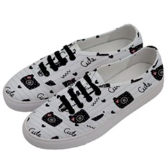 Cute Cameras Doodles Hand Drawn Men s Classic Low Top Sneakers by Cowasu