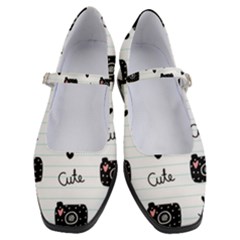 Cute Cameras Doodles Hand Drawn Women s Mary Jane Shoes by Cowasu