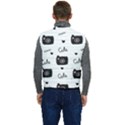 Cute Cameras Doodles Hand Drawn Men s Short Button Up Puffer Vest	 View4