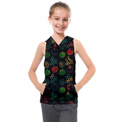 Apples Honey Honeycombs Pattern Kids  Sleeveless Hoodie by Cowasu