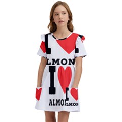 I Love Almond  Kids  Frilly Sleeves Pocket Dress by ilovewhateva