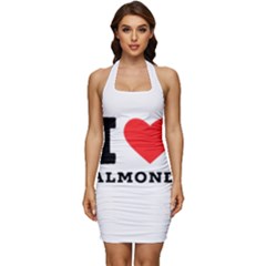 I Love Almond  Sleeveless Wide Square Neckline Ruched Bodycon Dress by ilovewhateva