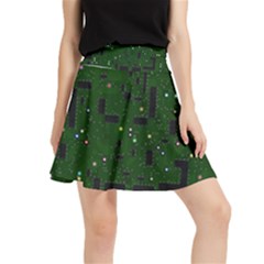 Circuit Board Conductor Tracks Waistband Skirt by Cowasu