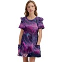 Landscape Landscape Painting Purple Purple Trees Kids  Frilly Sleeves Pocket Dress View1