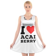 I Love Acai Berry V-neck Sleeveless Dress by ilovewhateva