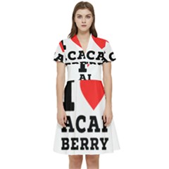 I Love Acai Berry Short Sleeve Waist Detail Dress by ilovewhateva