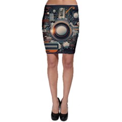 Illustrations Technology Robot Internet Processor Bodycon Skirt by Cowasu