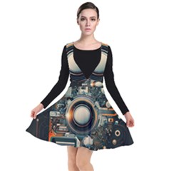 Illustrations Technology Robot Internet Processor Plunge Pinafore Dress by Cowasu