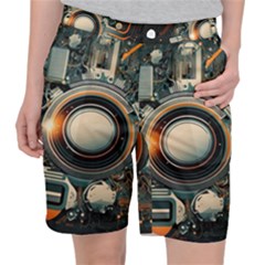 Illustrations Technology Robot Internet Processor Women s Pocket Shorts by Cowasu