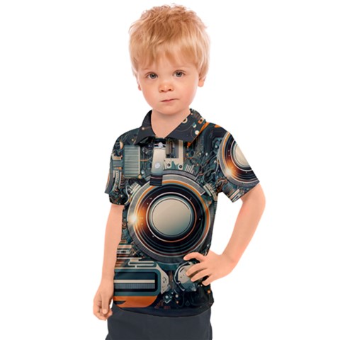 Illustrations Technology Robot Internet Processor Kids  Polo Tee by Cowasu