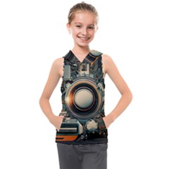 Illustrations Technology Robot Internet Processor Kids  Sleeveless Hoodie by Cowasu