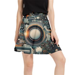 Illustrations Technology Robot Internet Processor Waistband Skirt by Cowasu