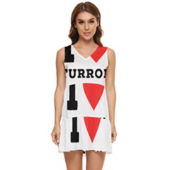 I Love Turron  Tiered Sleeveless Mini Dress by ilovewhateva