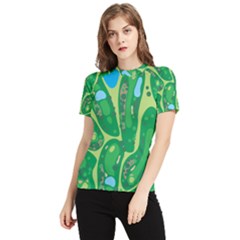 Golf Course Par Golf Course Green Women s Short Sleeve Rash Guard by Cowasu