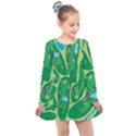 Golf Course Par Golf Course Green Kids  Long Sleeve Dress View1