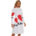 I love aperol Long Sleeve Shirt Collar A-Line Dress View3