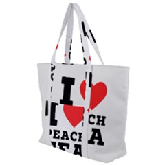 I Love Peach Tea Zip Up Canvas Bag by ilovewhateva