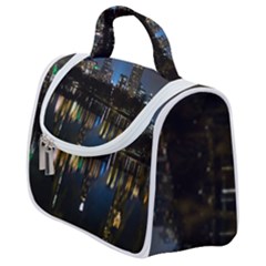 New York Night Central Park Skyscrapers Skyline Satchel Handbag by Cowasu