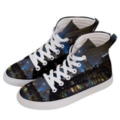 New York Night Central Park Skyscrapers Skyline Women s Hi-top Skate Sneakers by Cowasu