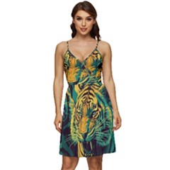 Tiger V-neck Pocket Summer Dress  by danenraven