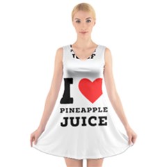 I Love Pineapple Juice V-neck Sleeveless Dress by ilovewhateva