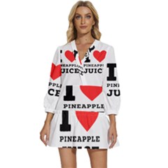 I Love Pineapple Juice V-neck Placket Mini Dress by ilovewhateva