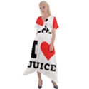 I love juice Cross Front Sharkbite Hem Maxi Dress View1