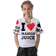 I Love Mango Juice  Kids  V-neck Horn Sleeve Blouse by ilovewhateva