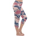 Waves Ocean Sea Water Pattern Rough Seas Lightweight Velour Capri Yoga Leggings View3