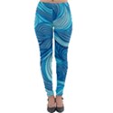 Ocean Waves Sea Abstract Pattern Water Blue Lightweight Velour Leggings View1