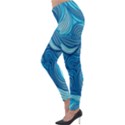 Ocean Waves Sea Abstract Pattern Water Blue Lightweight Velour Leggings View3