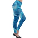 Ocean Waves Sea Abstract Pattern Water Blue Lightweight Velour Leggings View4