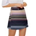 Horizontal Line Strokes Color Lines Mini Front Wrap Skirt View3