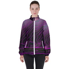 Pink Storm Pink Lightning Women s High Neck Windbreaker by Bangk1t