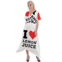 I love lemon juice Cross Front Sharkbite Hem Maxi Dress View1