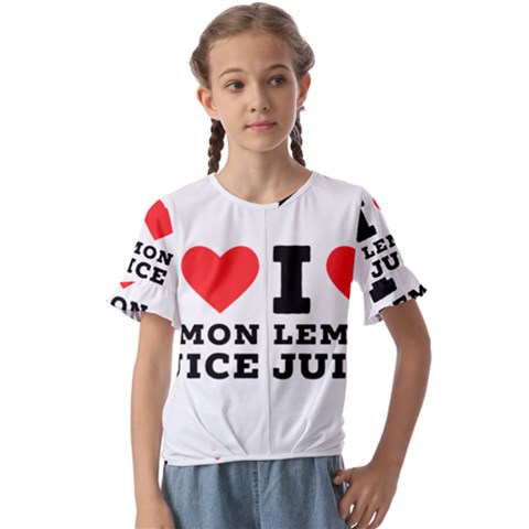 I Love Lemon Juice Kids  Cuff Sleeve Scrunch Bottom Tee by ilovewhateva