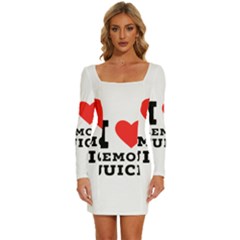 I Love Lemon Juice Long Sleeve Square Neck Bodycon Velvet Dress by ilovewhateva