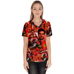 Carlos Sainz Women s V-neck Scrub Top by Boster123