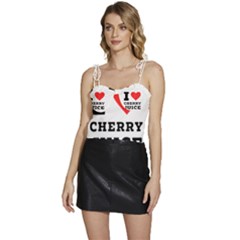 I Love Cherry Juice Flowy Camisole Tie Up Top by ilovewhateva